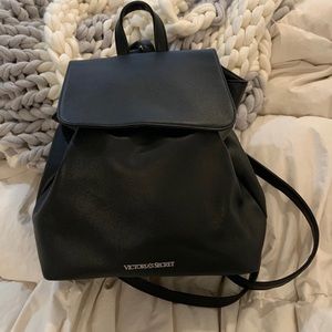 Victoria’s Secret black faux leather backpack